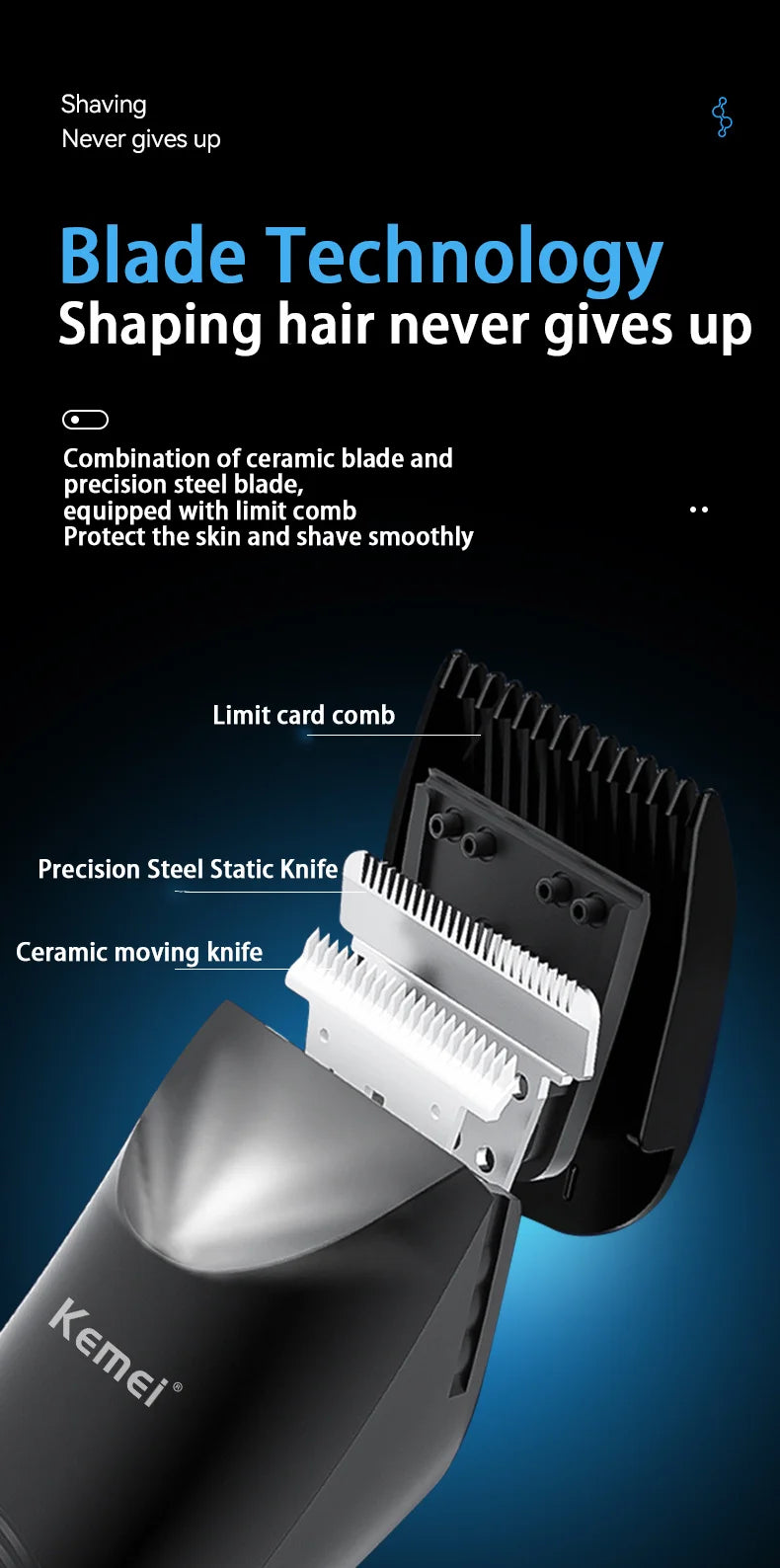 Kemei Groin Body Trimmer For Men And Women Shaver Electric Facial Beard Bikini Hair Trimmer Washable Pubic Ball Hair Remover