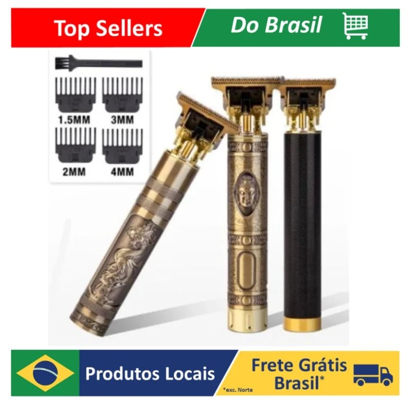 Máquina de corte de cabelo profissional para aparador de barba masculino portátil sem fio acabamento barbeador T9