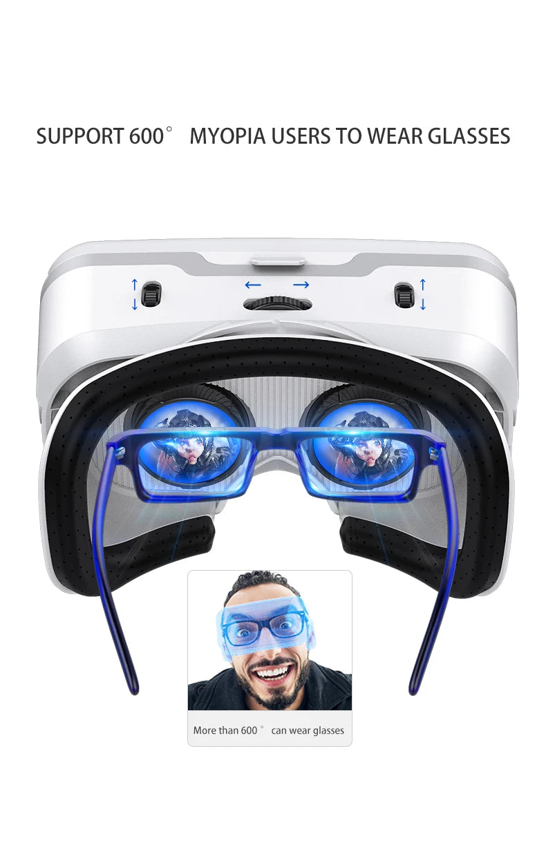 VR Shinecon 10.0 Capacete Óculos 3D Realidade Virtual Casque Para Smartphone Óculos de Proteção para Smartphones Fone de Ouvido Viar Videogame Binóculos