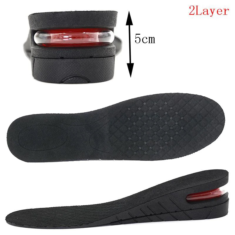 Palmilha de aumento de altura de 2,3-5 cm, almofada de elevação de altura, corte ajustável, inserção de calcanhar de sapato mais alto, mulheres, homens, unissex, almofadas de pés de qualidade