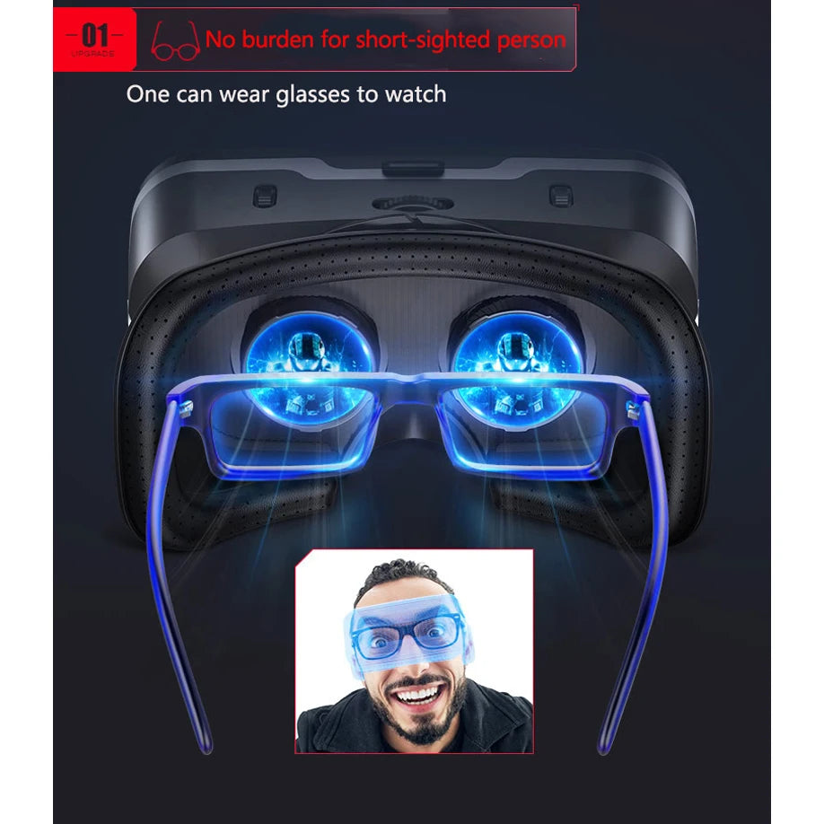 VR Shinecon 10.0 Capacete Óculos 3D Realidade Virtual Casque Para Smartphone Óculos de Proteção para Smartphones Fone de Ouvido Viar Videogame Binóculos