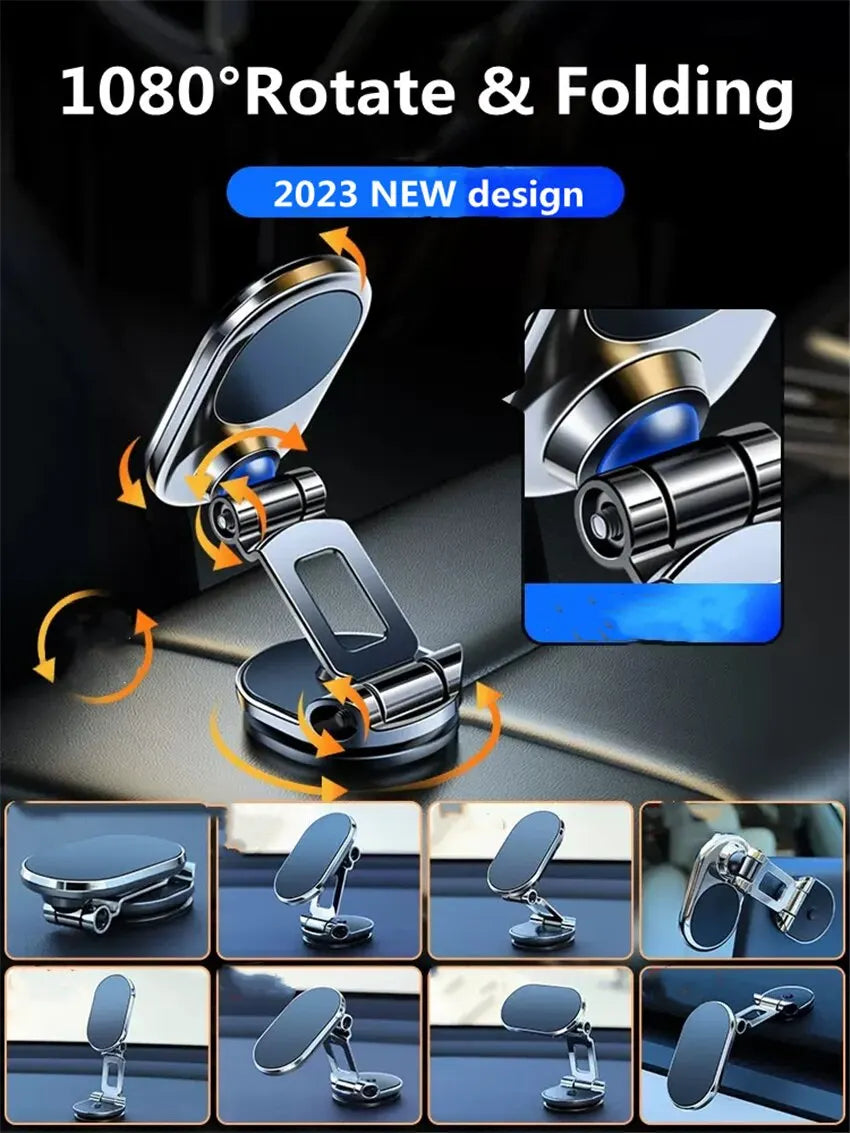 Suporte magnético para telefone de carro 1080 Suporte para smartphone GPS Suporte dobrável para telefone no carro para iPhone 14 13 12 11 Samsung Xiaomi