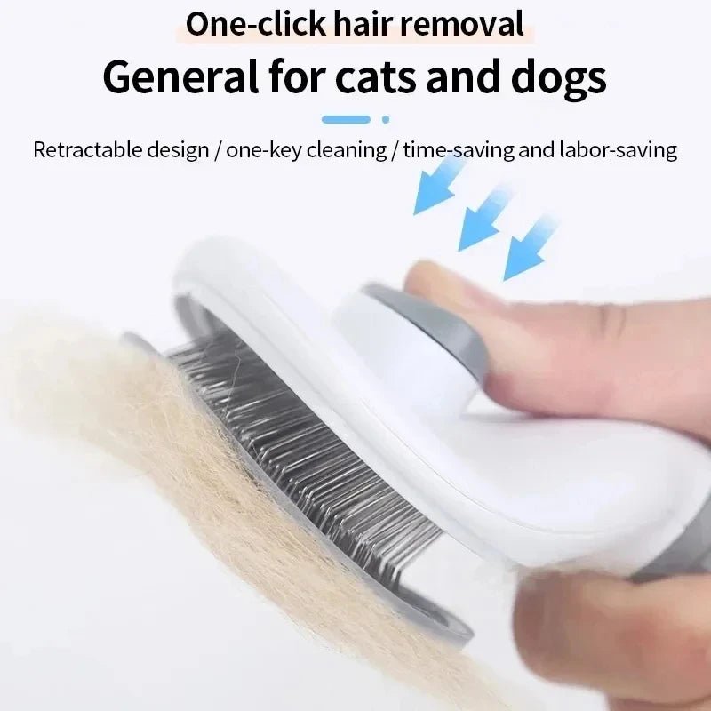 Escova para cães e gatos, pente autolimpante, removedor de pelos de animais de estimação, ferramentas de higiene para cães e gatos, pente para desembaraçar animais de estimação, acessórios para cães