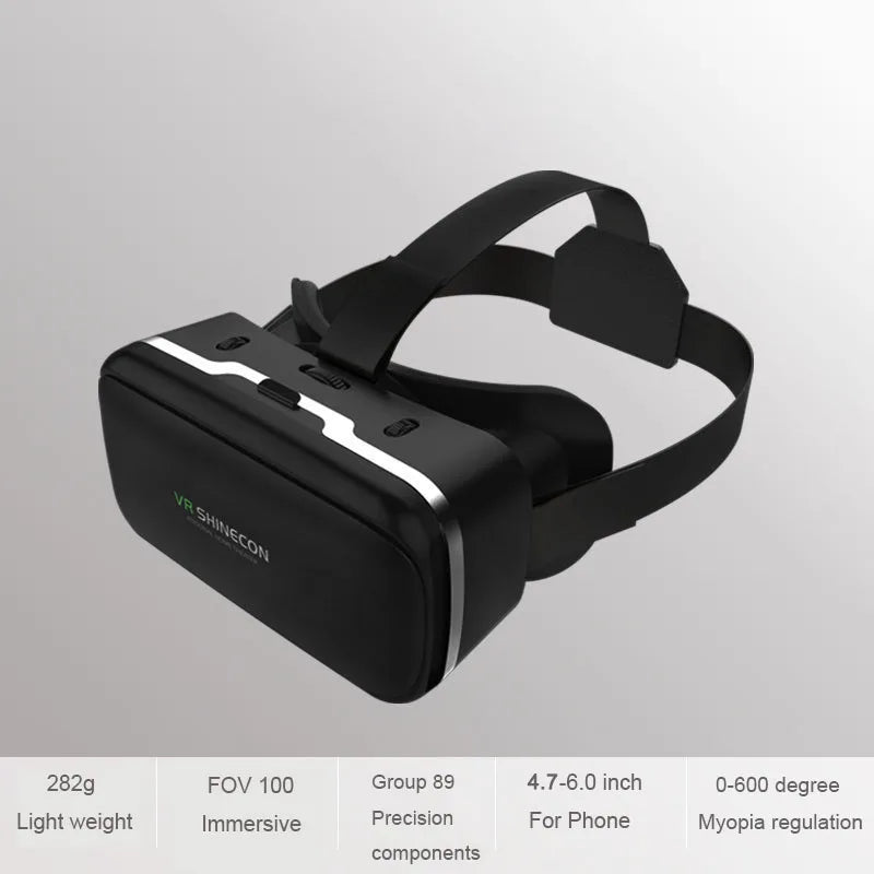 VR Shinecon 10.0 Capacete Óculos 3D Realidade Virtual Casque Para Smartphone Óculos de Proteção para Smartphones Fone de Ouvido Viar Videogame Binóculos