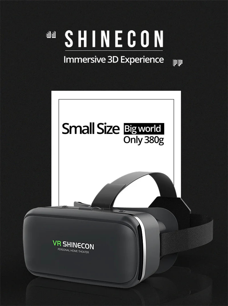 VR Shinecon 10.0 Capacete Óculos 3D Realidade Virtual Casque Para Smartphone Óculos de Proteção para Smartphones Fone de Ouvido Viar Videogame Binóculos