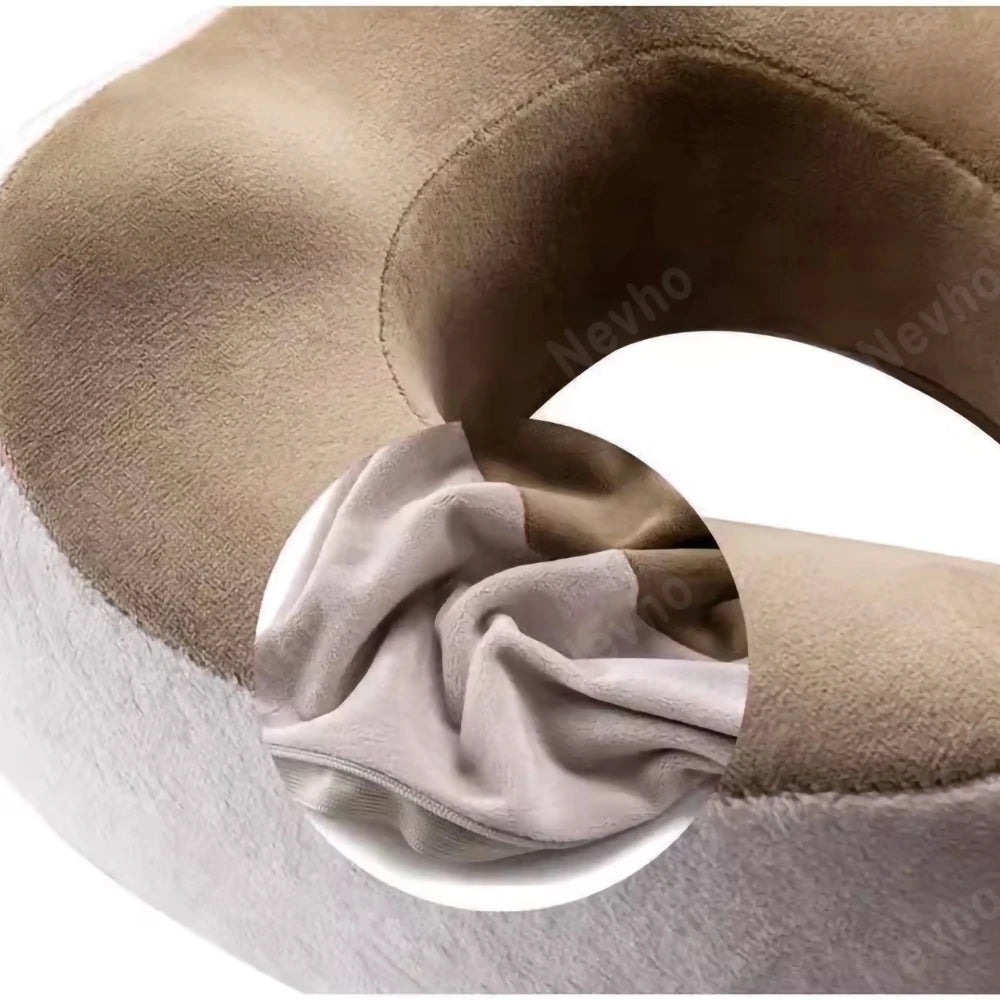 Travesseiro elétrico de massagem para pescoço, massageador em forma de U, veludo macio e longo, espuma de memória durável, massagem relaxante.TJ-U1