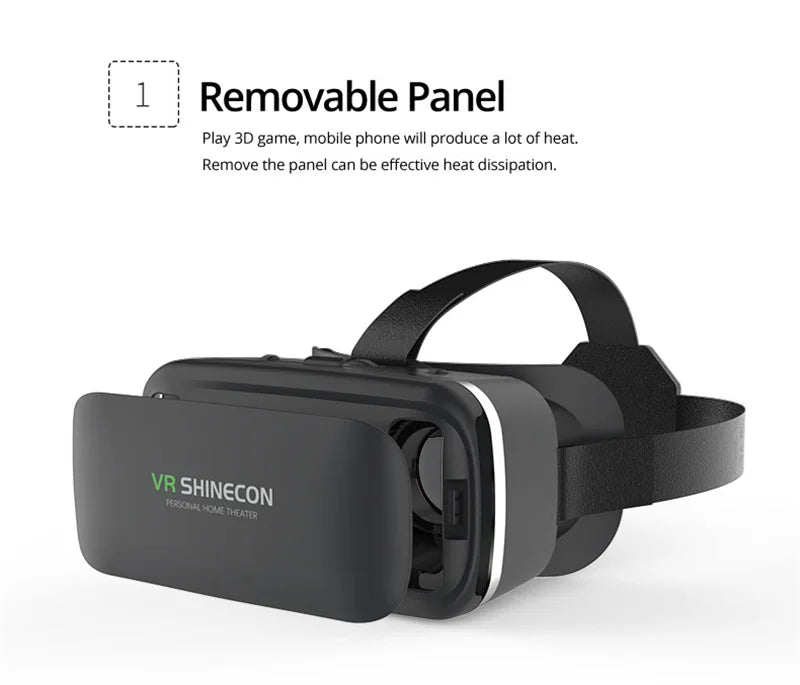 VR Shinecon 10.0 Capacete Óculos 3D Realidade Virtual Casque Para Smartphone Óculos de Proteção para Smartphones Fone de Ouvido Viar Videogame Binóculos