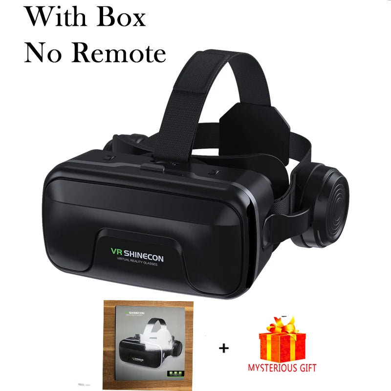 VR Shinecon 10.0 Capacete Óculos 3D Realidade Virtual Casque Para Smartphone Óculos de Proteção para Smartphones Fone de Ouvido Viar Videogame Binóculos