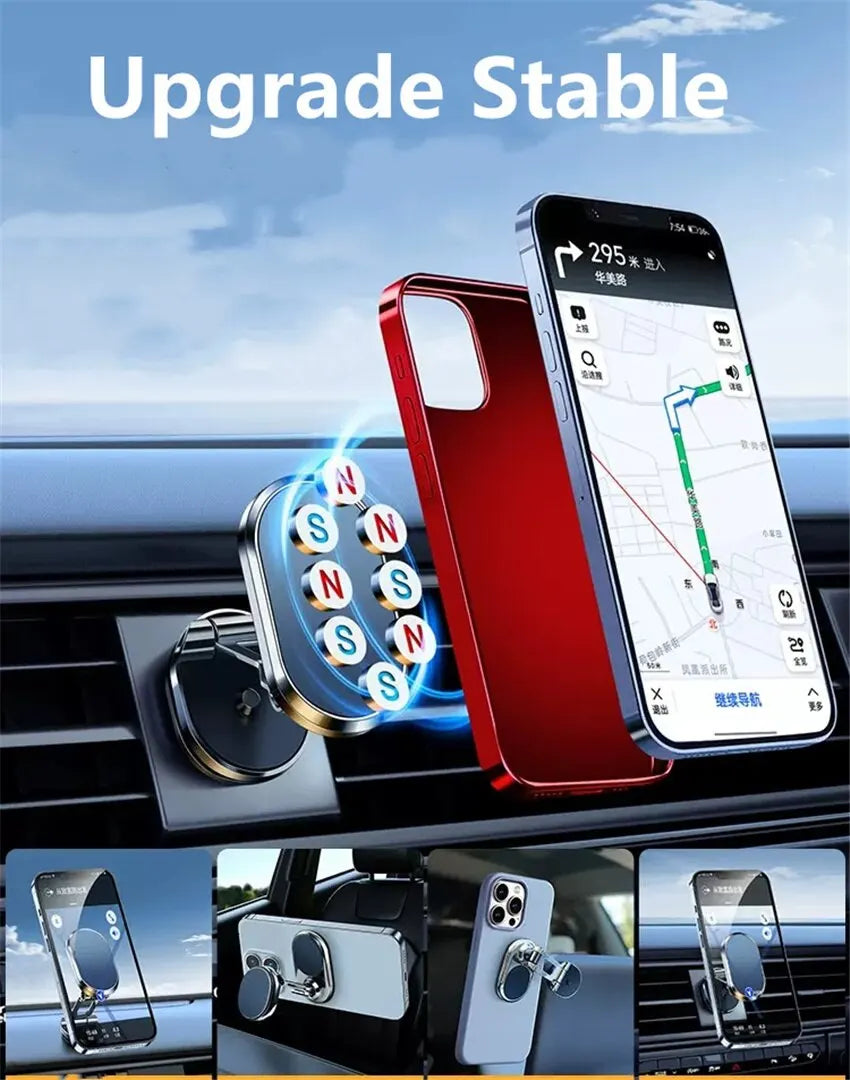 Suporte magnético para telefone de carro 1080 Suporte para smartphone GPS Suporte dobrável para telefone no carro para iPhone 14 13 12 11 Samsung Xiaomi