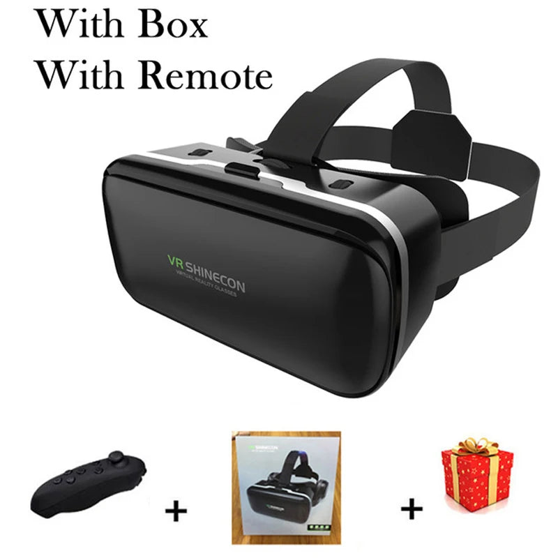 VR Shinecon 10.0 Capacete Óculos 3D Realidade Virtual Casque Para Smartphone Óculos de Proteção para Smartphones Fone de Ouvido Viar Videogame Binóculos