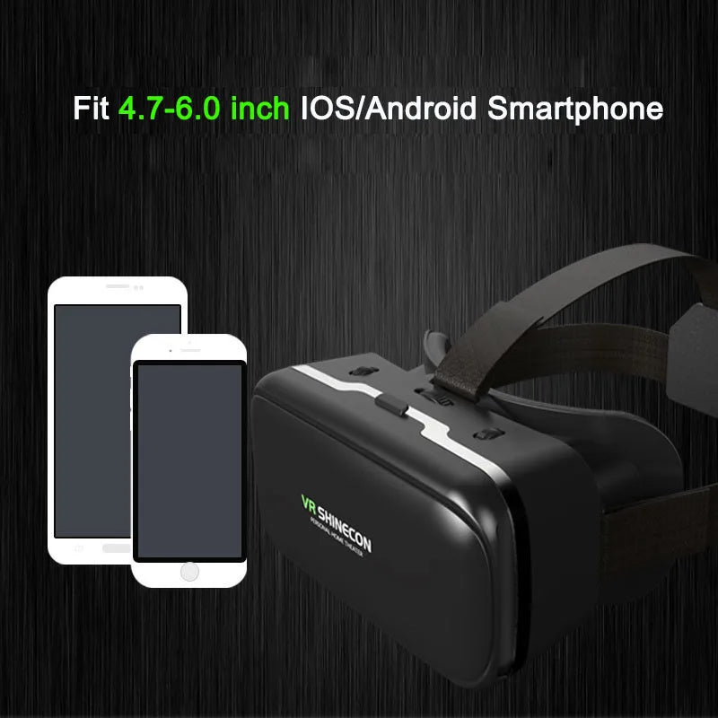 VR Shinecon 10.0 Capacete Óculos 3D Realidade Virtual Casque Para Smartphone Óculos de Proteção para Smartphones Fone de Ouvido Viar Videogame Binóculos
